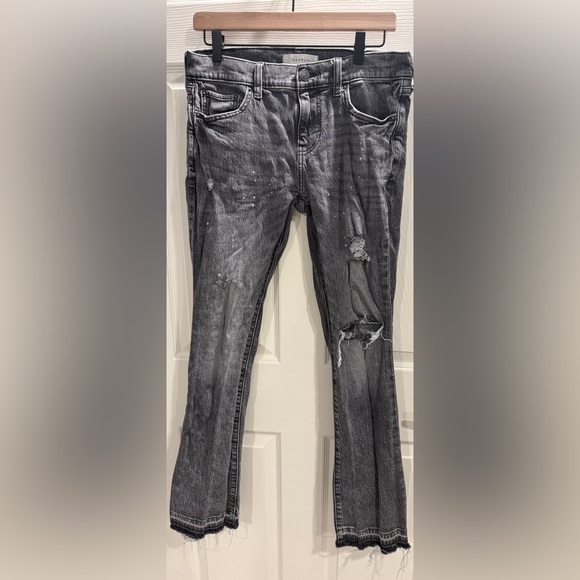 PacSun Denim - PacSun Distressed Black Slim Boot Jeans Size 29 High Rise Raw Hem